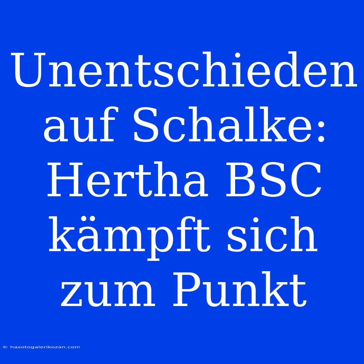 Unentschieden Auf Schalke: Hertha BSC Kämpft Sich Zum Punkt