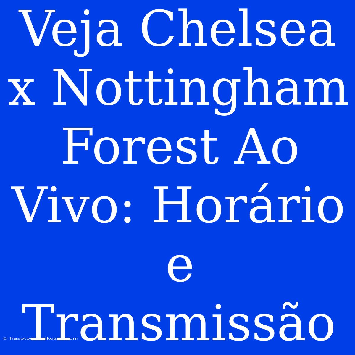 Veja Chelsea X Nottingham Forest Ao Vivo: Horário E Transmissão