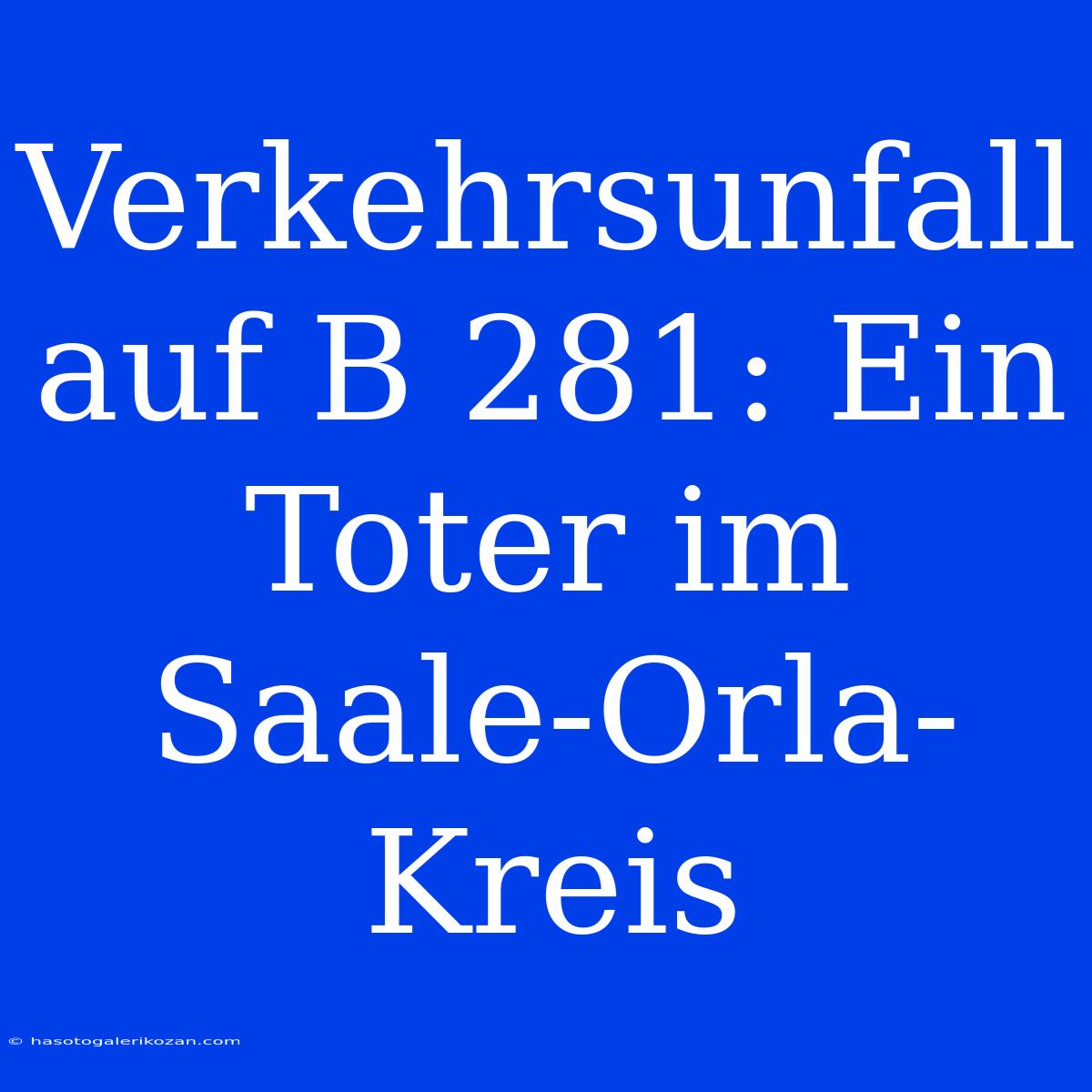 Verkehrsunfall Auf B 281: Ein Toter Im Saale-Orla-Kreis