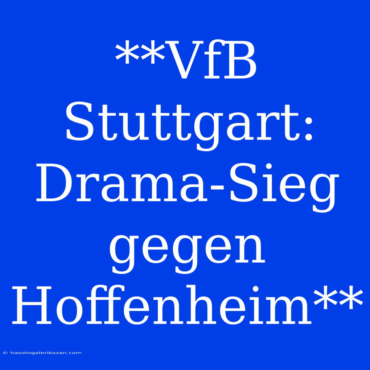 **VfB Stuttgart: Drama-Sieg Gegen Hoffenheim**