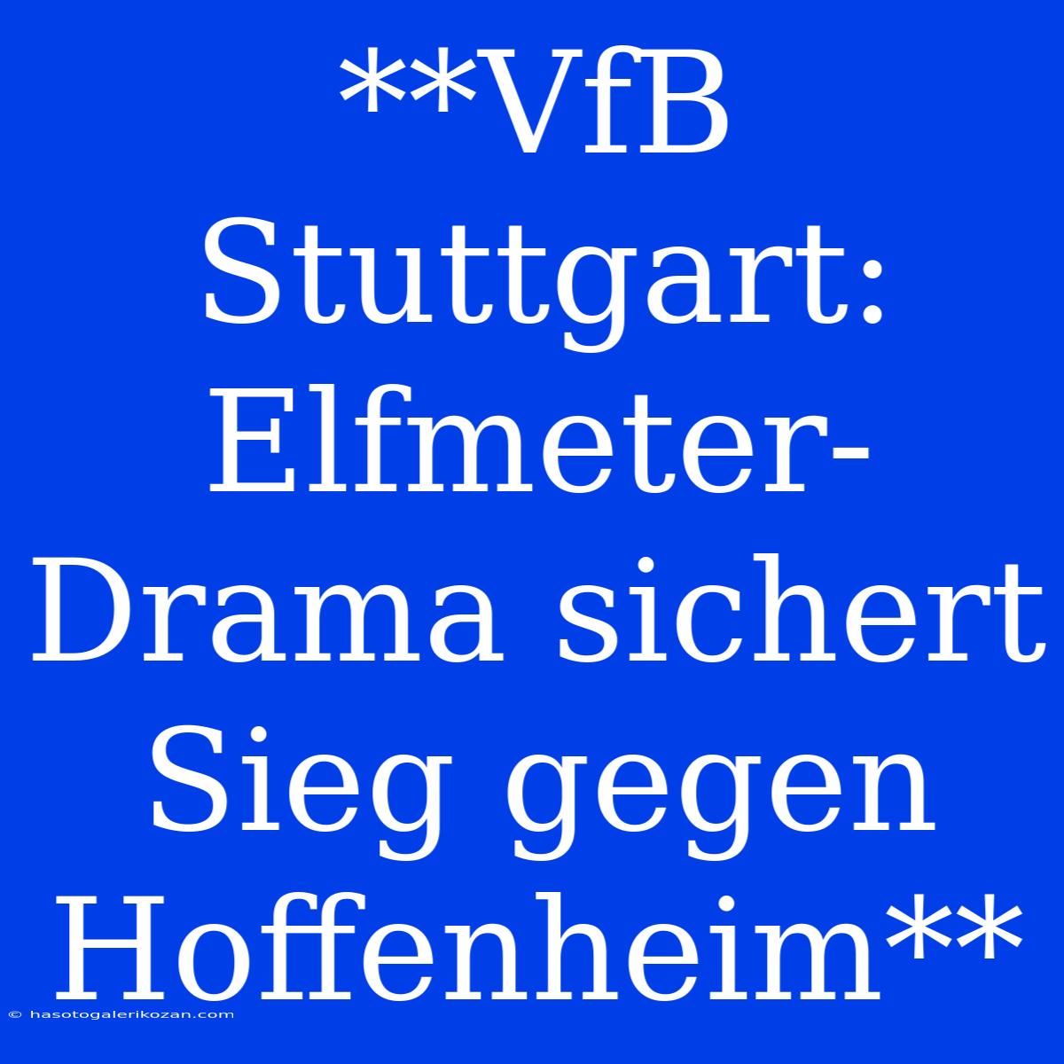 **VfB Stuttgart: Elfmeter-Drama Sichert Sieg Gegen Hoffenheim**