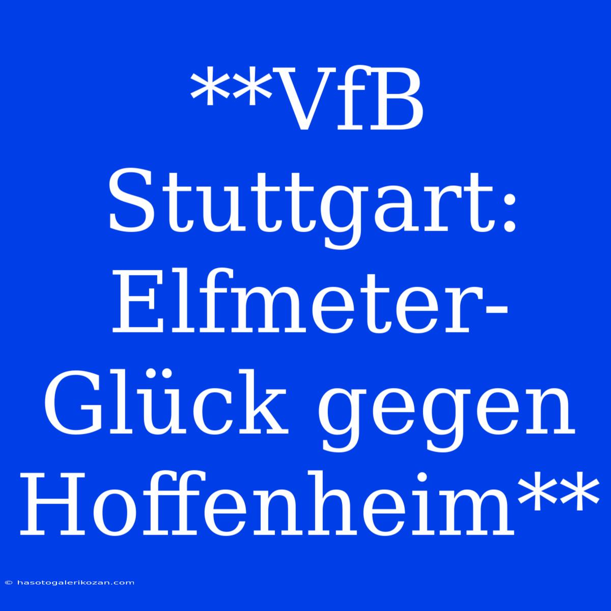 **VfB Stuttgart: Elfmeter-Glück Gegen Hoffenheim**