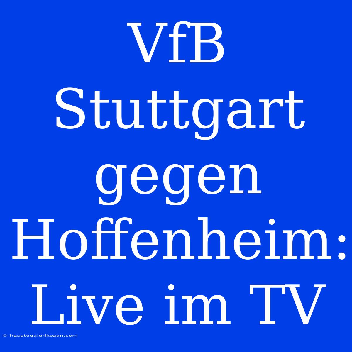 VfB Stuttgart Gegen Hoffenheim: Live Im TV