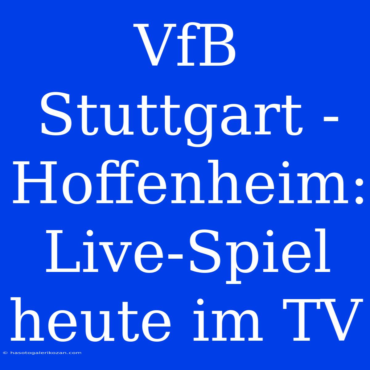 VfB Stuttgart - Hoffenheim: Live-Spiel Heute Im TV