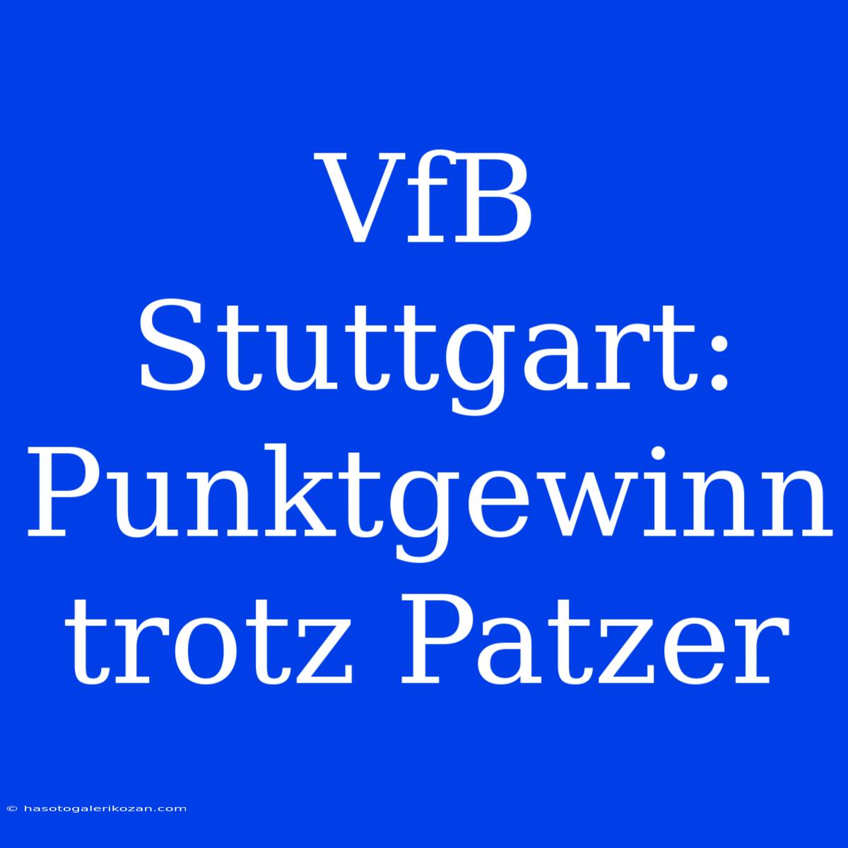 VfB Stuttgart: Punktgewinn Trotz Patzer