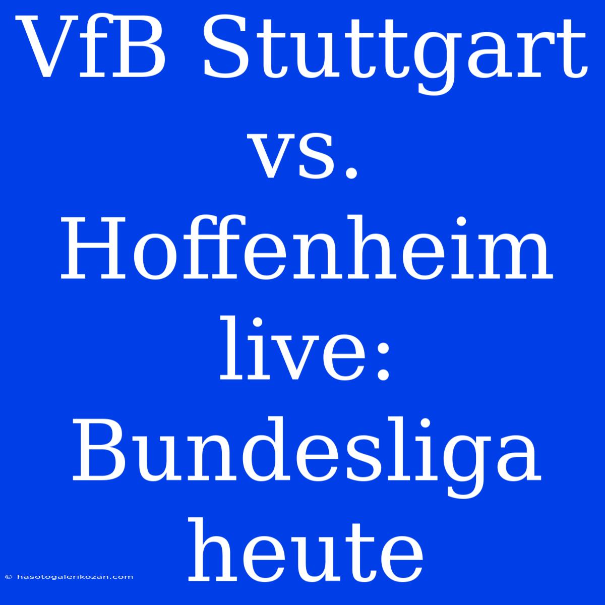 VfB Stuttgart Vs. Hoffenheim Live: Bundesliga Heute