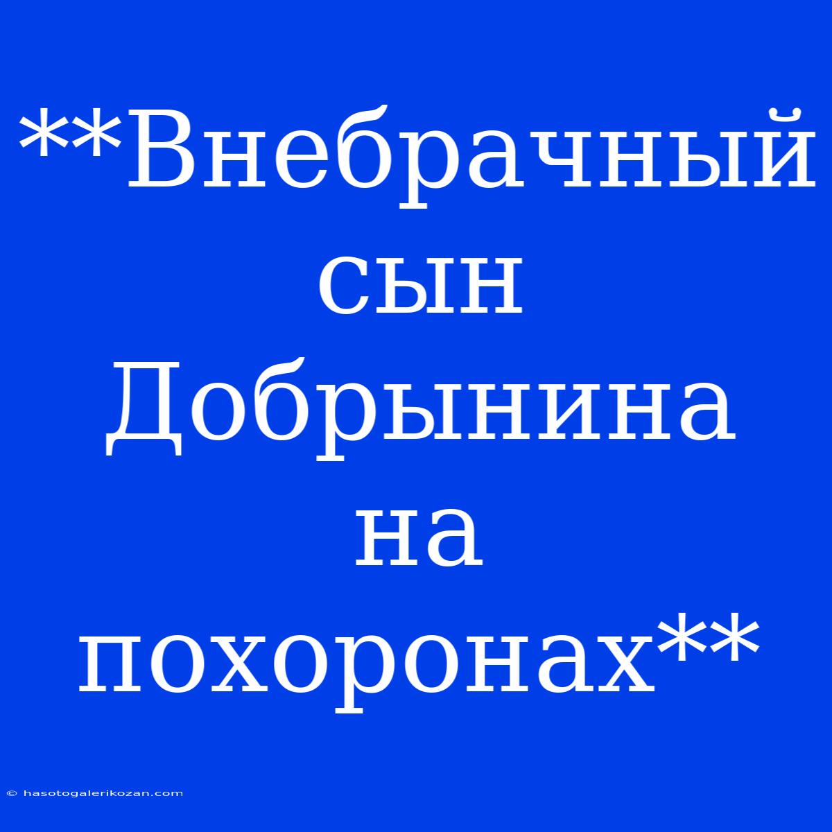 **Внебрачный Сын Добрынина На Похоронах**