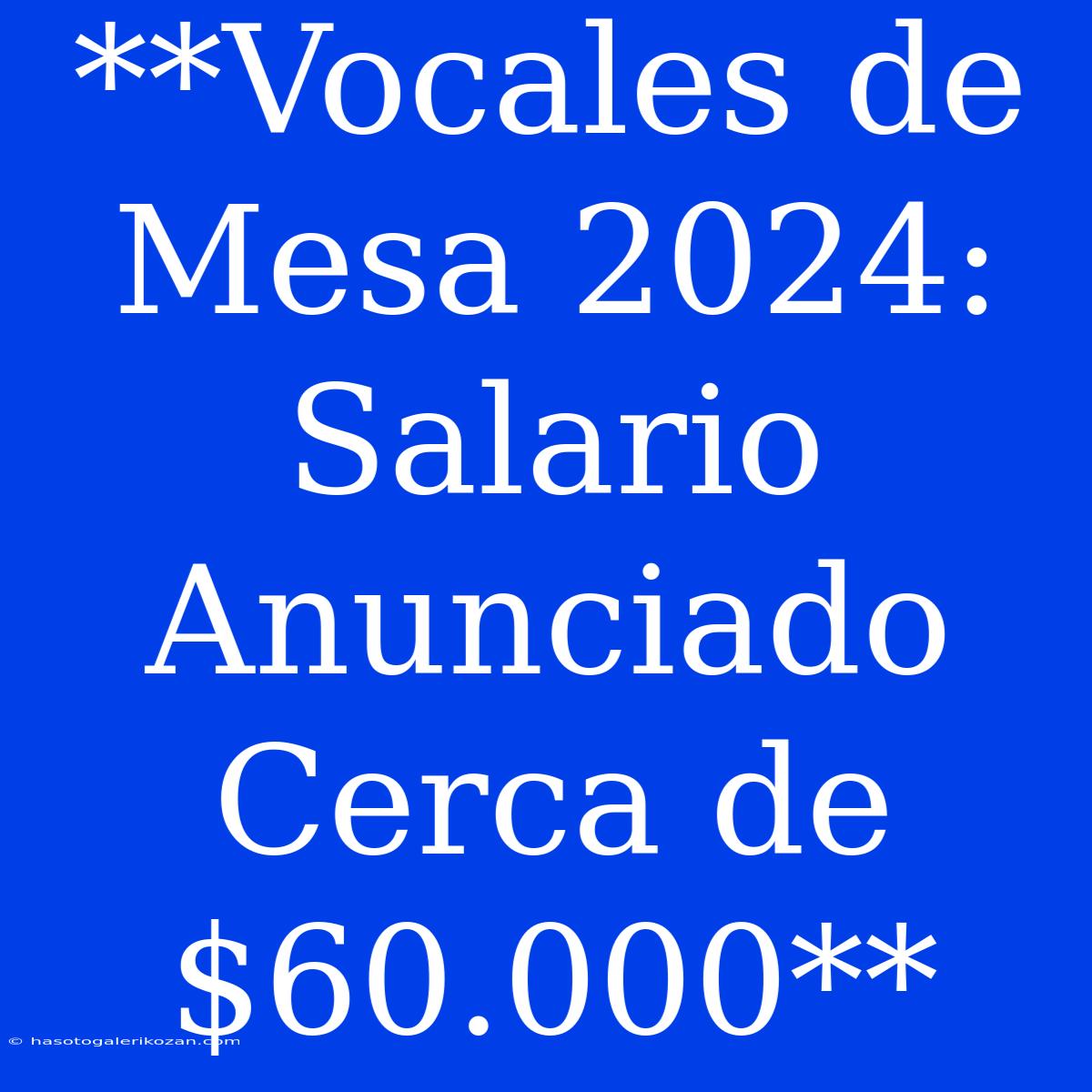 **Vocales De Mesa 2024: Salario Anunciado Cerca De $60.000**