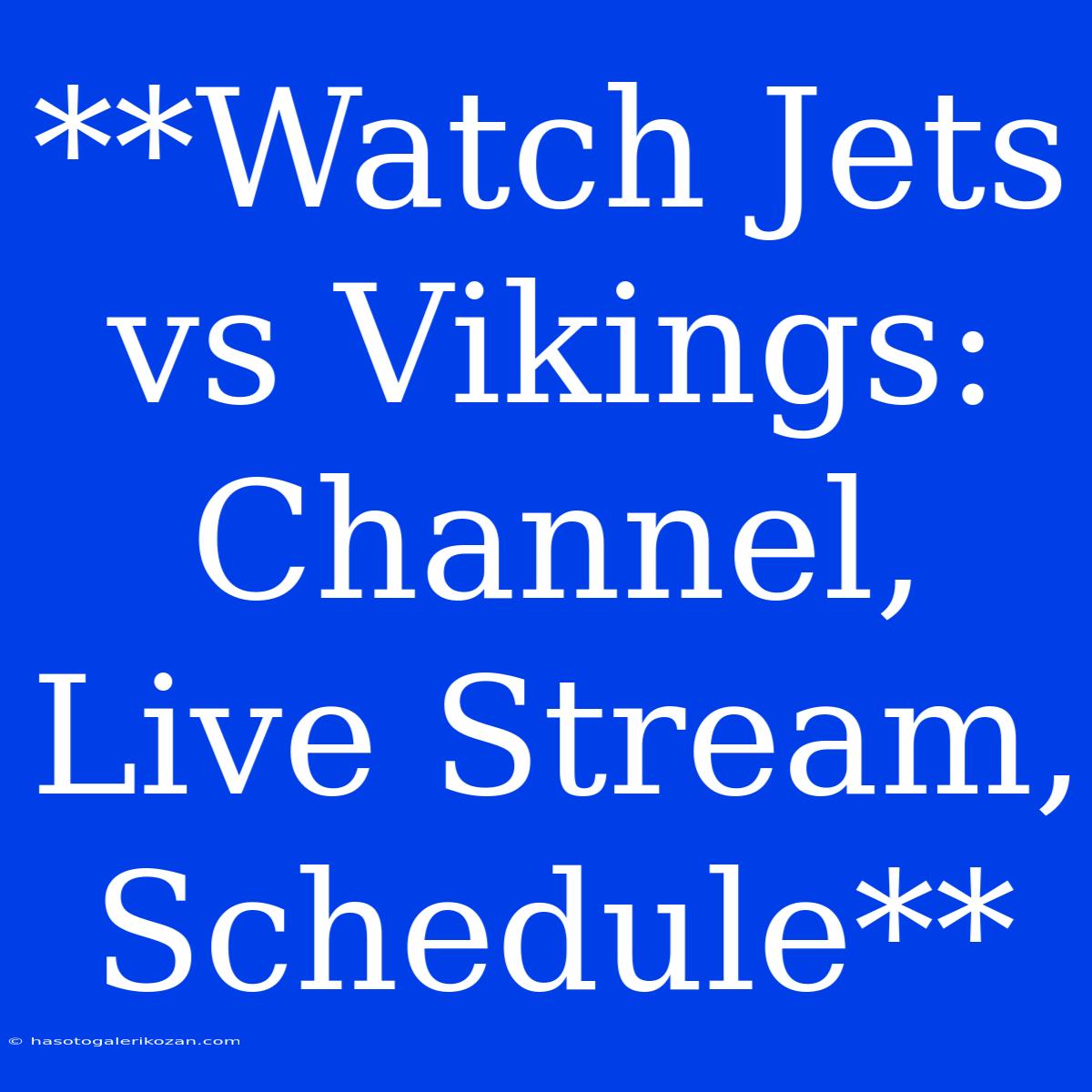 **Watch Jets Vs Vikings: Channel, Live Stream, Schedule**