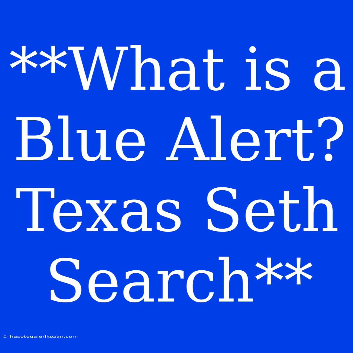 **What Is A Blue Alert? Texas Seth Search**