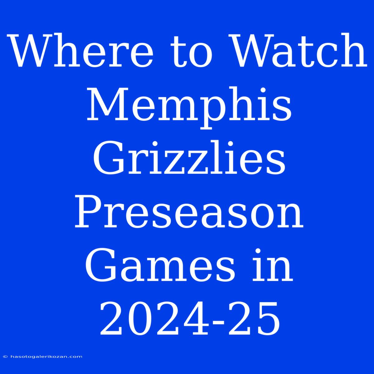 Where To Watch Memphis Grizzlies Preseason Games In 2024-25