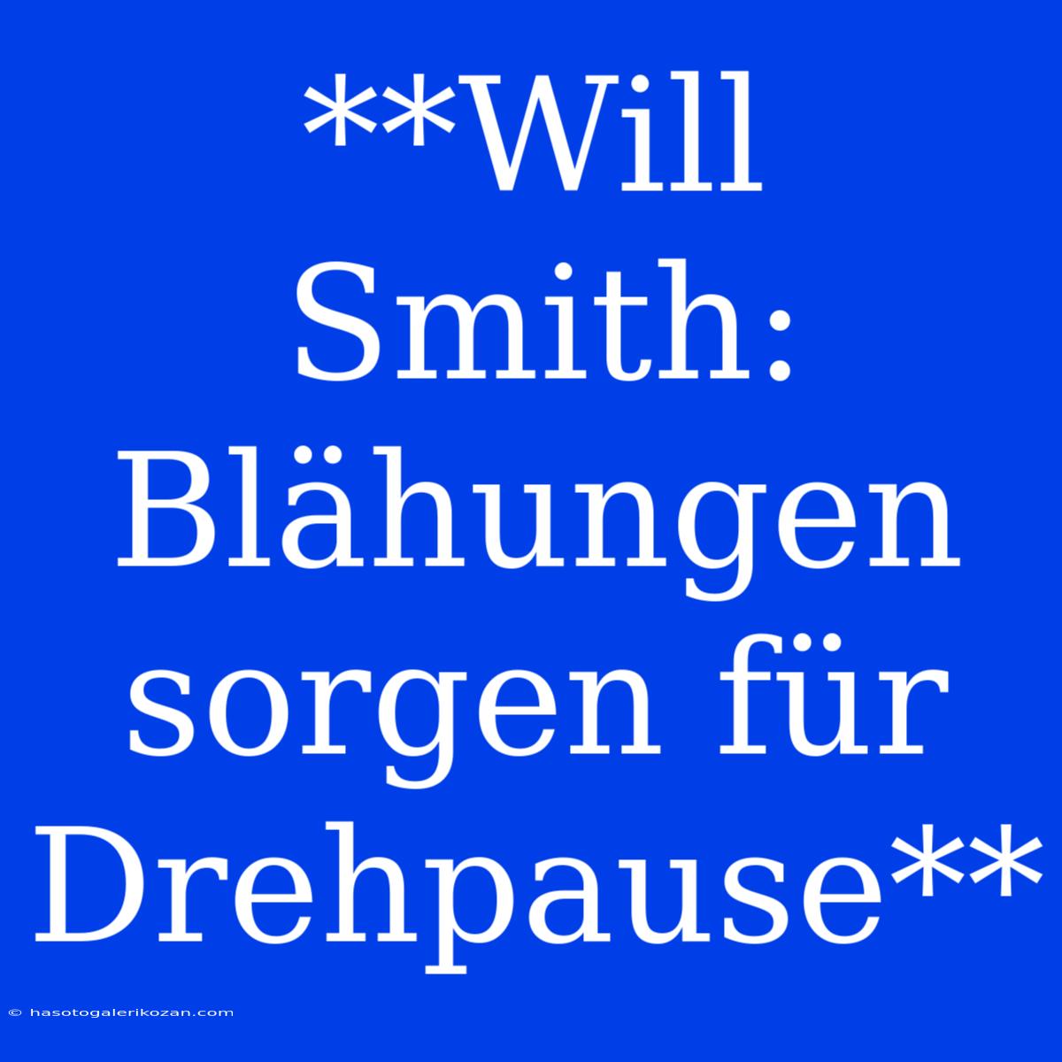 **Will Smith: Blähungen Sorgen Für Drehpause**