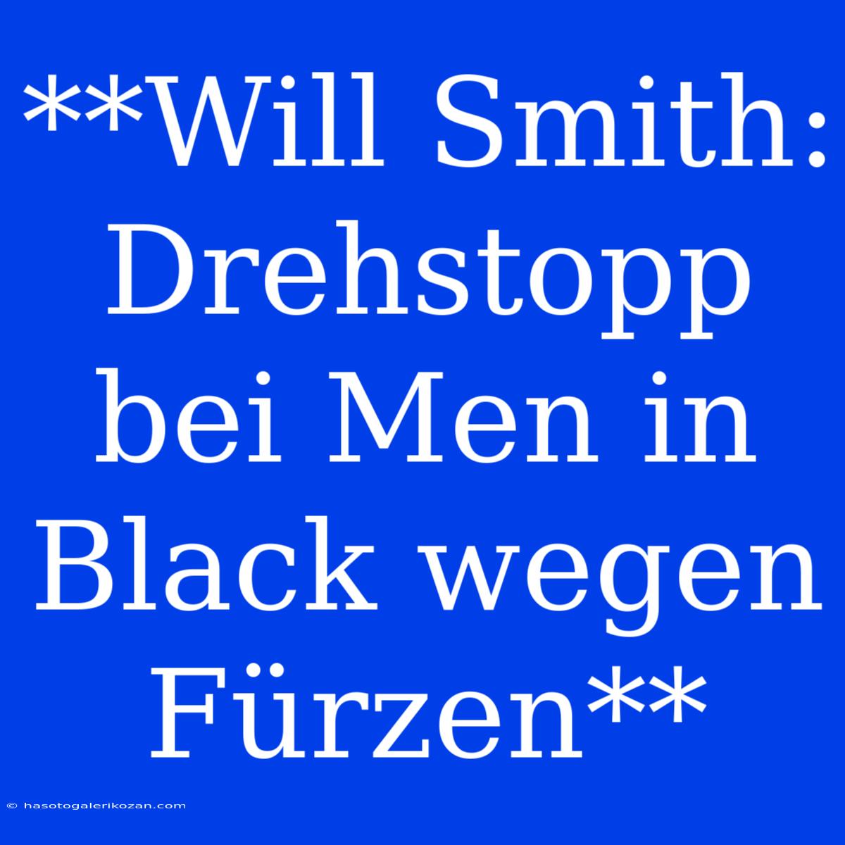 **Will Smith:  Drehstopp Bei Men In Black Wegen Fürzen** 