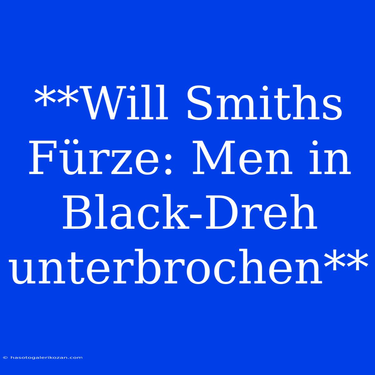 **Will Smiths Fürze: Men In Black-Dreh Unterbrochen**