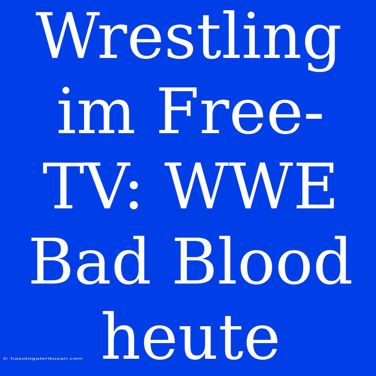 Wrestling Im Free-TV: WWE Bad Blood Heute