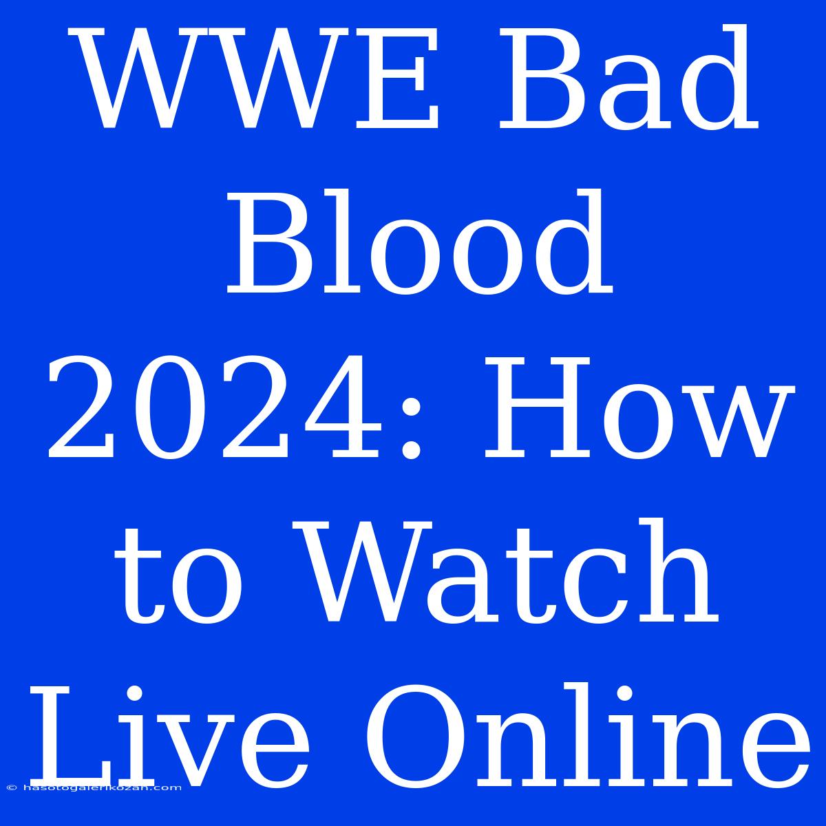 WWE Bad Blood 2024: How To Watch Live Online