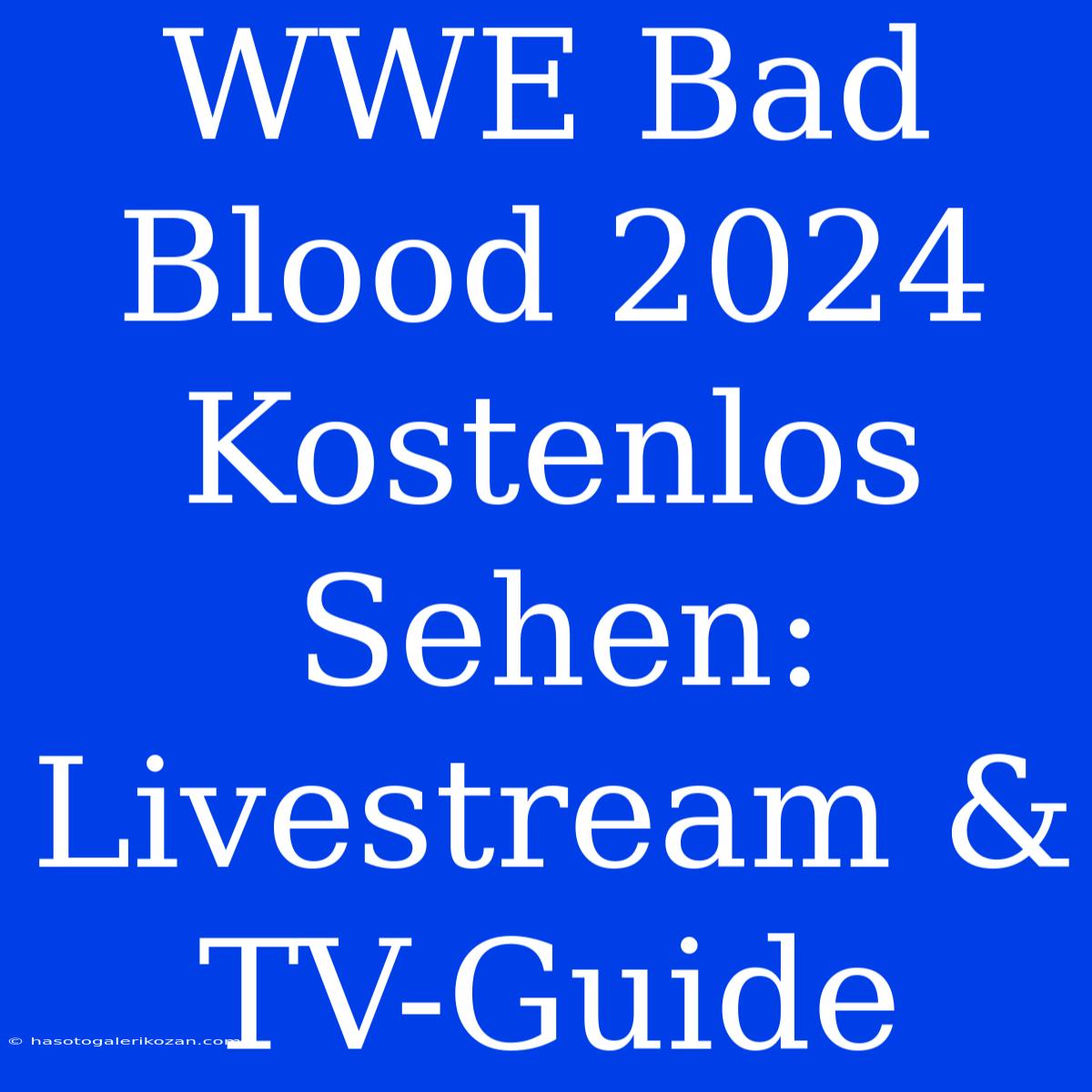 WWE Bad Blood 2024 Kostenlos Sehen: Livestream & TV-Guide