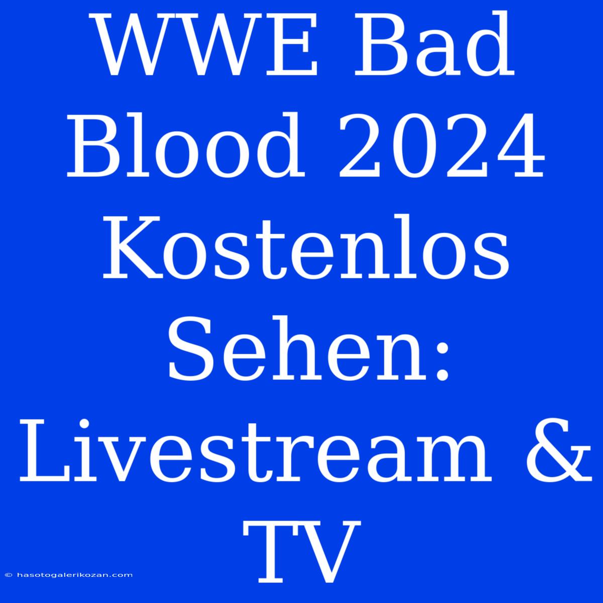 WWE Bad Blood 2024 Kostenlos Sehen: Livestream & TV