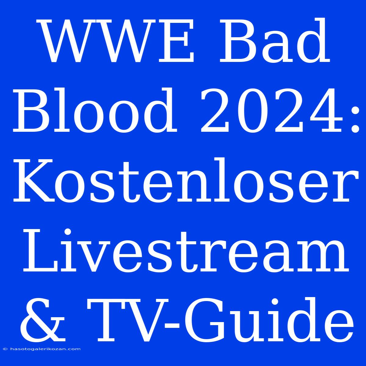 WWE Bad Blood 2024: Kostenloser Livestream & TV-Guide