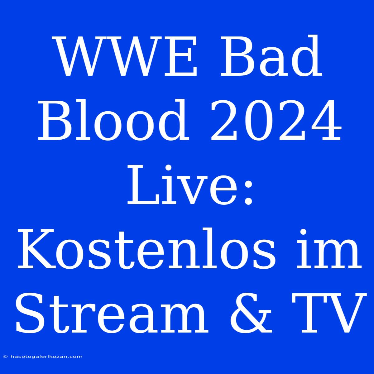 WWE Bad Blood 2024 Live: Kostenlos Im Stream & TV