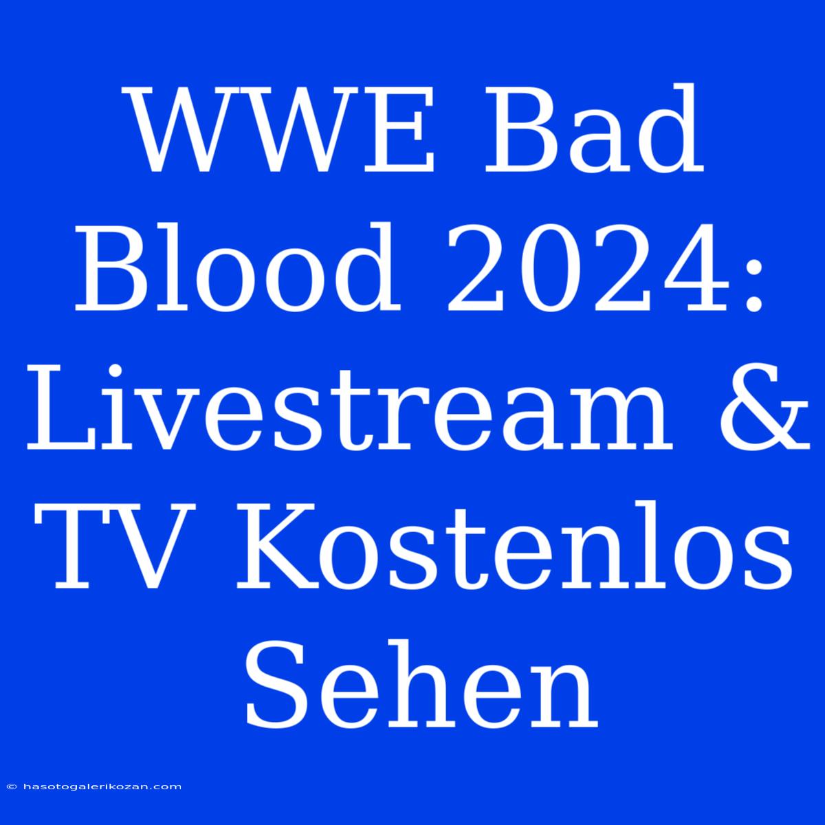 WWE Bad Blood 2024: Livestream & TV Kostenlos Sehen