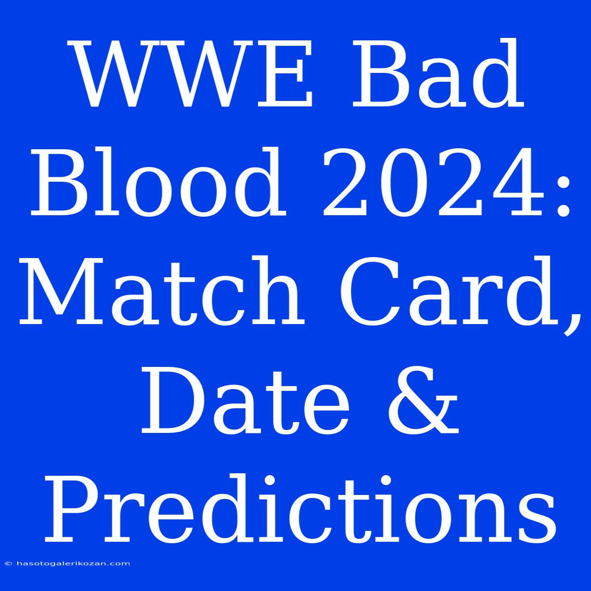 WWE Bad Blood 2024: Match Card, Date & Predictions