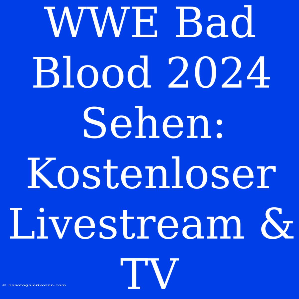 WWE Bad Blood 2024 Sehen: Kostenloser Livestream & TV