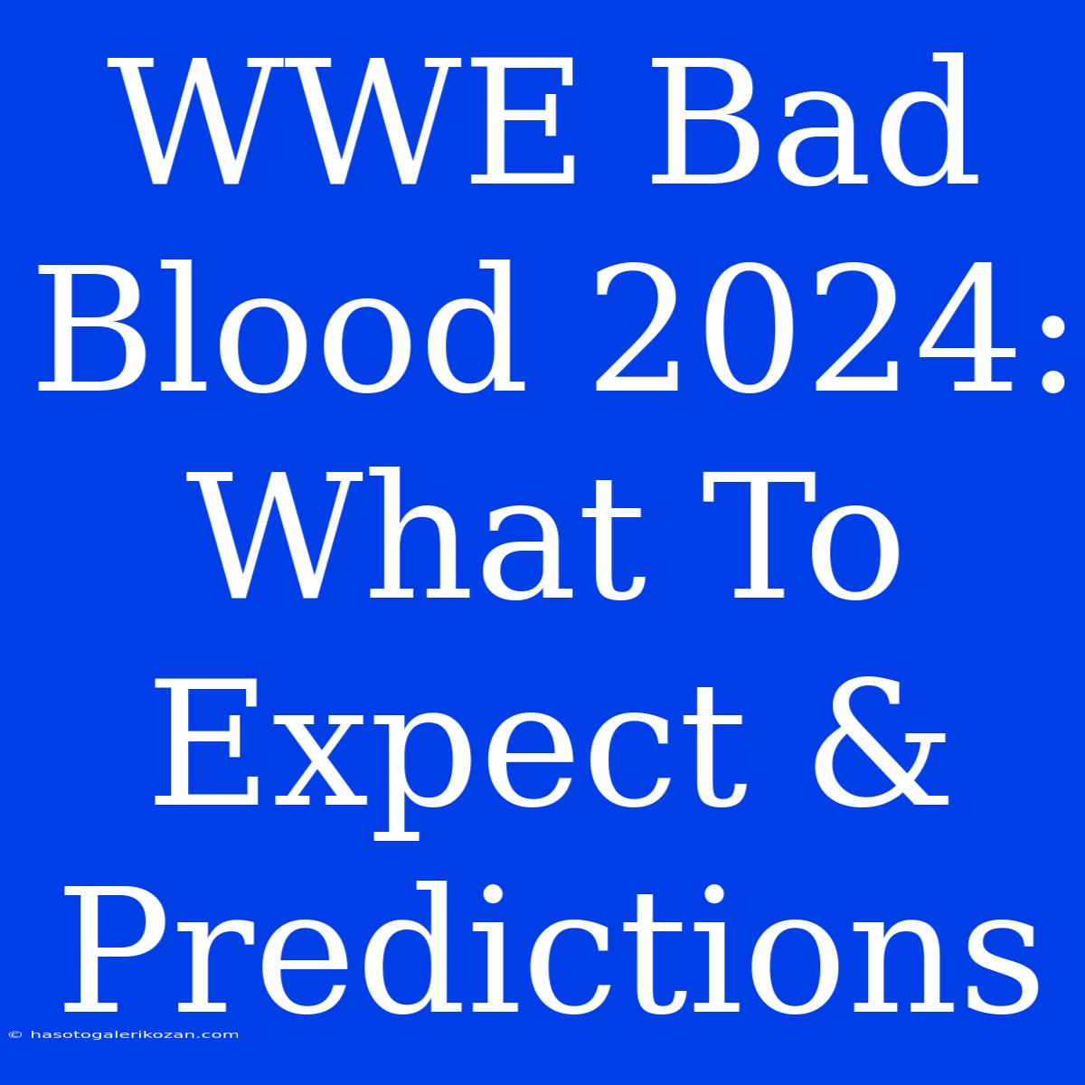 WWE Bad Blood 2024: What To Expect & Predictions