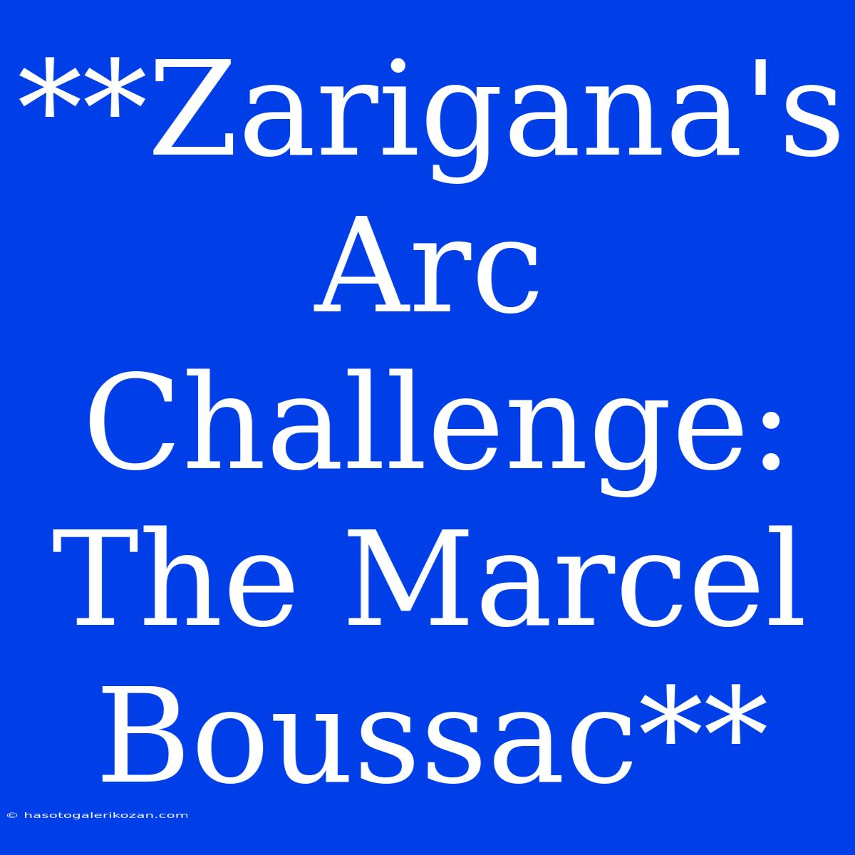 **Zarigana's Arc Challenge: The Marcel Boussac** 