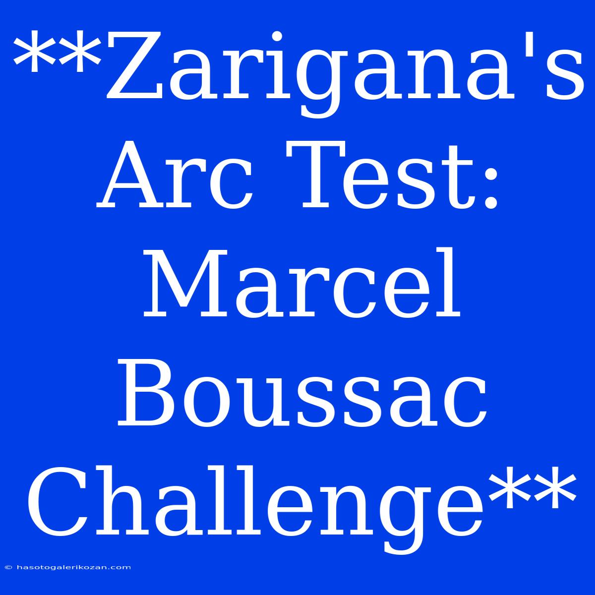 **Zarigana's Arc Test: Marcel Boussac Challenge**