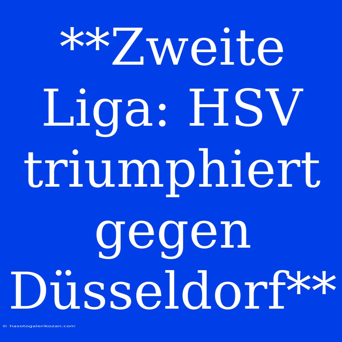 **Zweite Liga: HSV Triumphiert Gegen Düsseldorf**